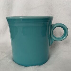 Fiesta Ware Coffee Mug Ring Handle Turquoise Homer Laughlin Cup USA 10oz EUC